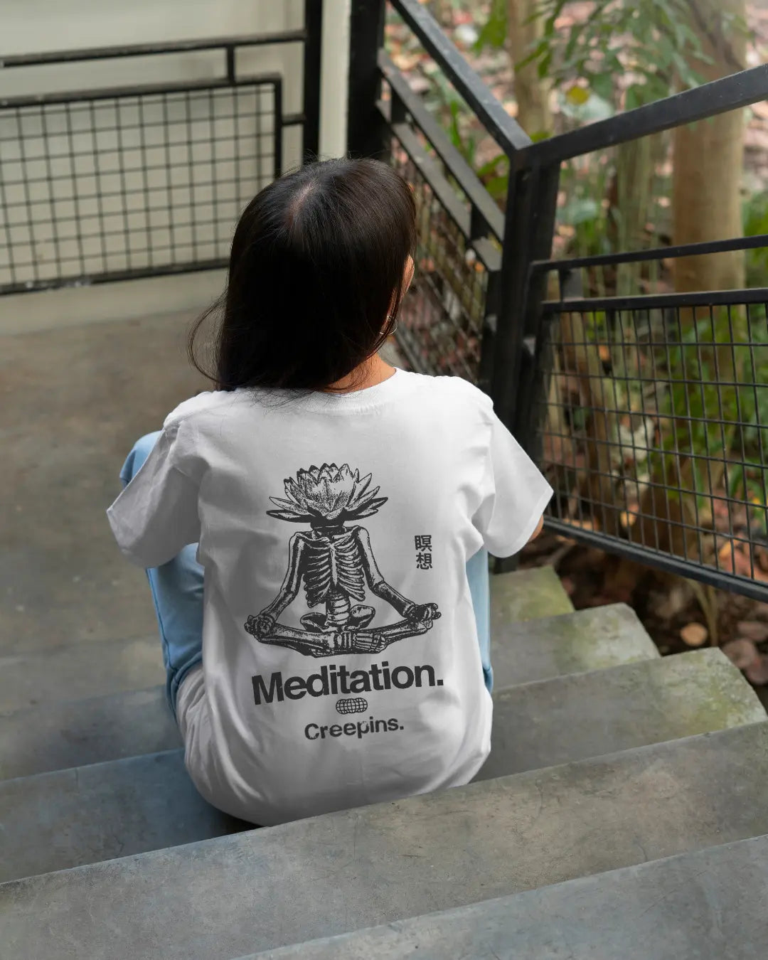 CREEPINS MEDITATION TERRY OVERSIZED T-SHIRT (WHITE) CREEPINS CLOTHING