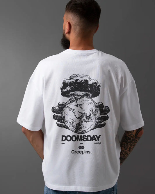 CREEPINS DOOMWAY TERRY OVERSIZED T-SHIRT (WHITE) CREEPINS CLOTHING