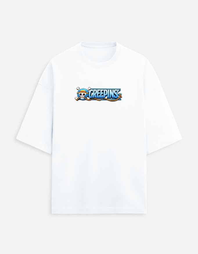 OnePiece Oversized Tee - Unisex Terry Comfort for Effortless Style - CREEPINS CLOTHING