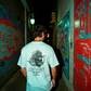 CREEPINS STAY AWAY FROM INTERNET TERRY OVERSIZED T-SHIRT (WHITE)
