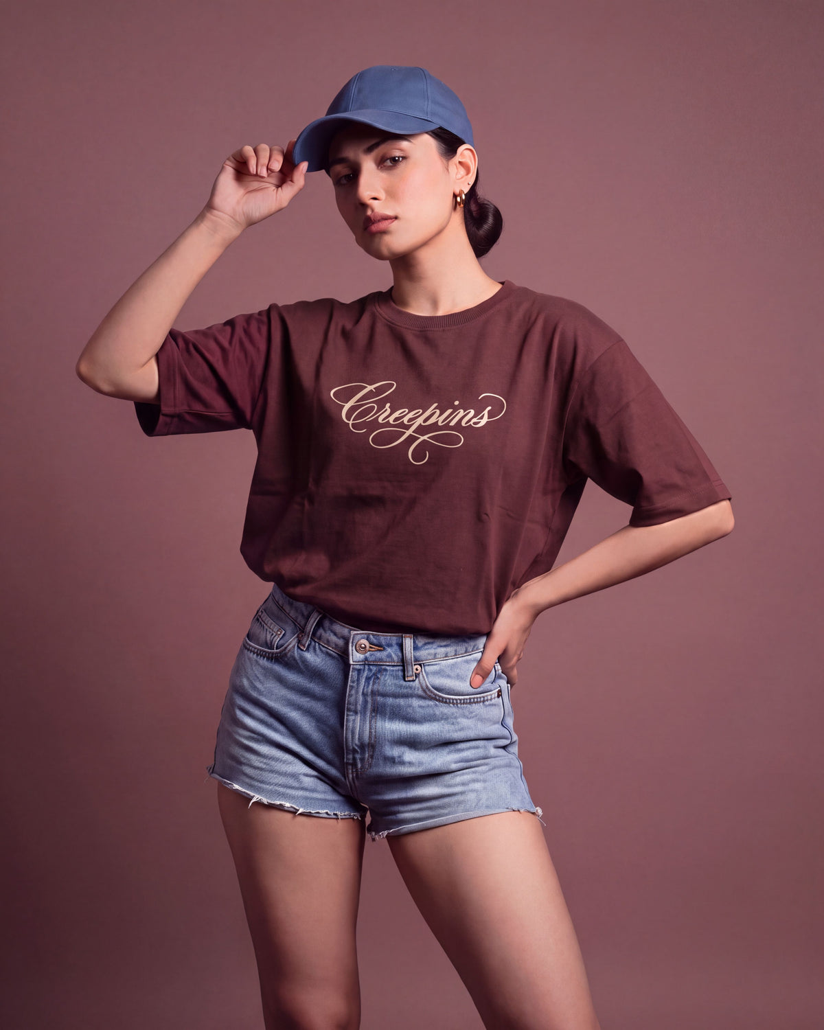 Silent Earth Oversized Tee — Acid Wash Graphic T-Shirt | CREEPINS