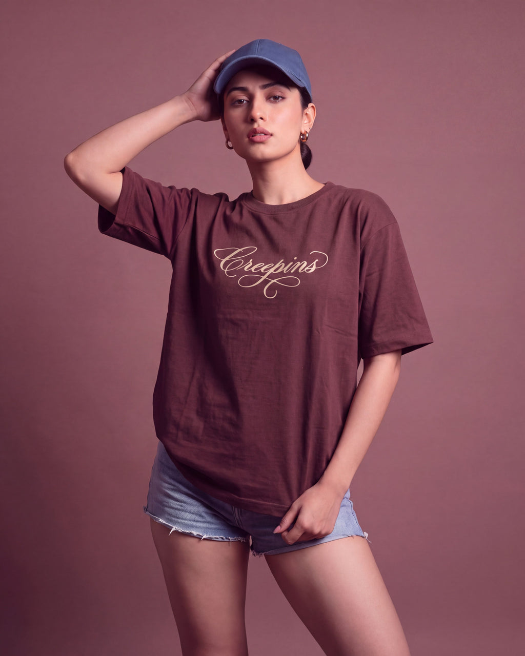 Silent Earth Oversized Tee — Acid Wash Graphic T-Shirt | CREEPINS